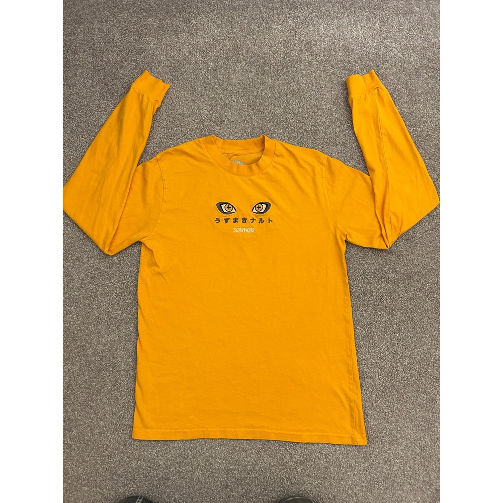 Scarykids Naruto Long Sleeve Shirt Mens Small Orange Excellent Sage Mode Eye